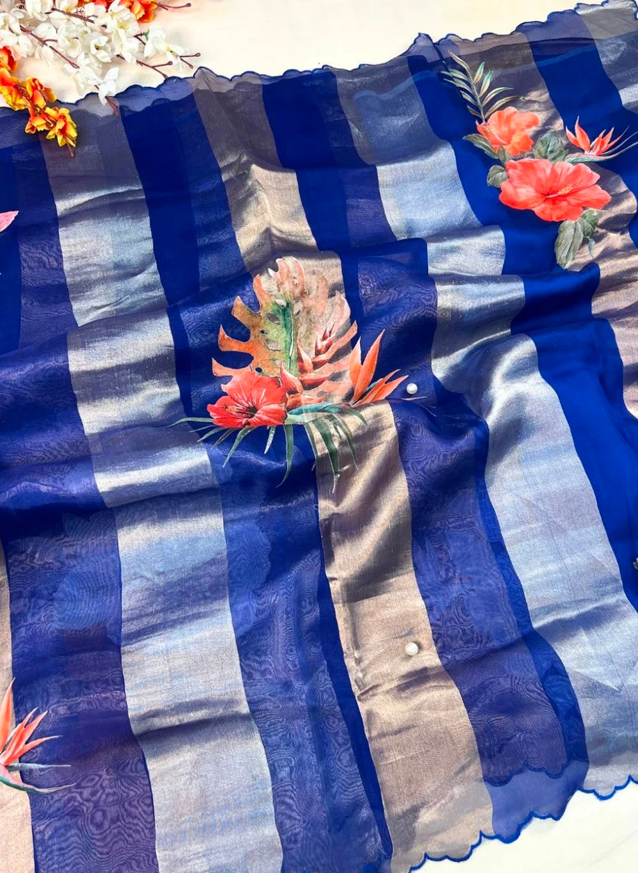 Pure kora tissue silk saree