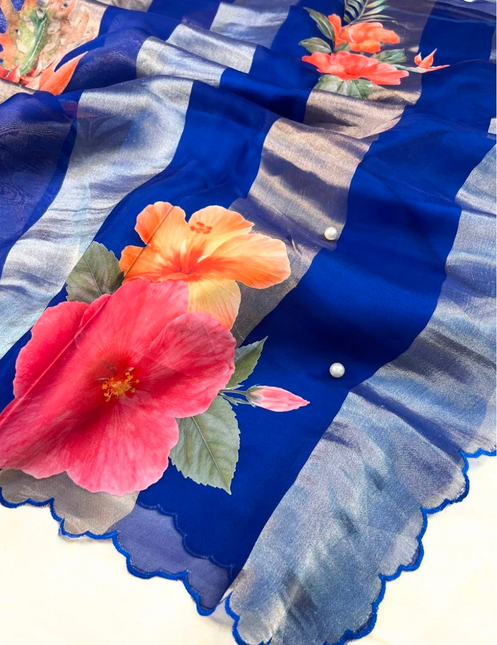 Pure kora tissue silk saree