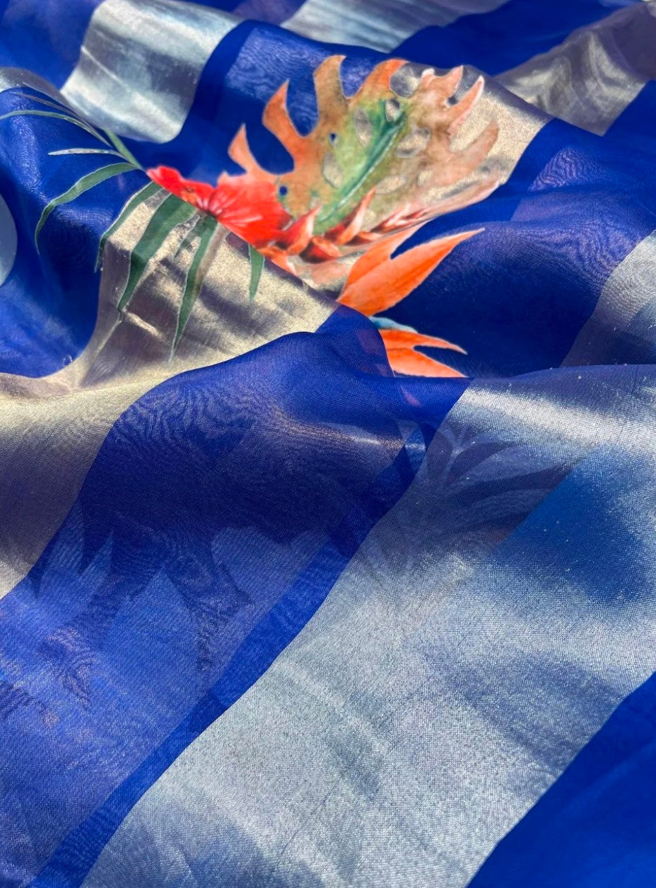 Pure kora tissue silk saree
