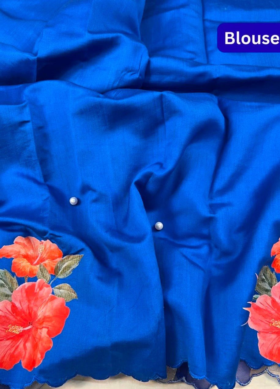 Pure kora tissue silk saree