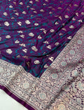 Banarasi mashru silk saree in shikargah pattern