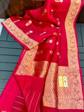 Banarasi pure kora silk handwoven Saree - Hot Pink colour