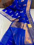 Banarasi pure kora silk handwoven Saree - royal blue colour