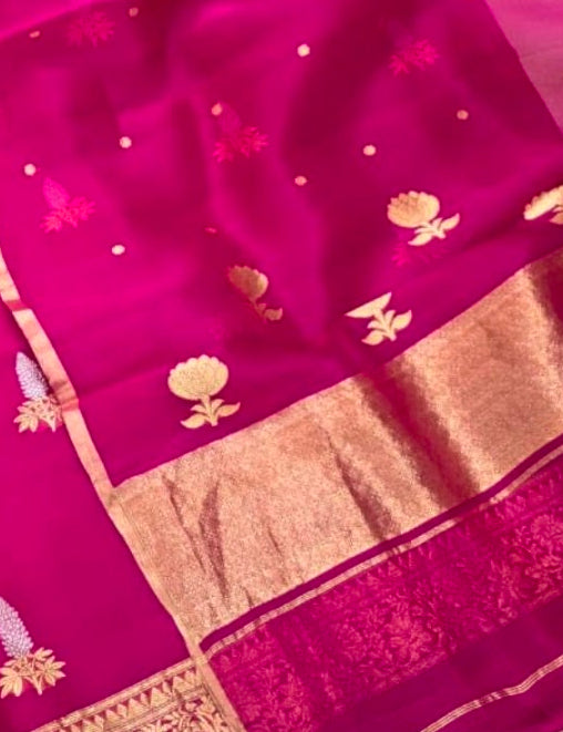 Banarasi pure kora silk handwoven suit