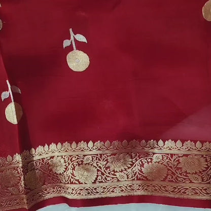 Pure Banarasi handloom Kora silk saree
