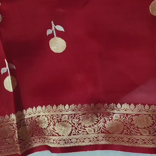 Pure Banarasi handloom Kora silk saree