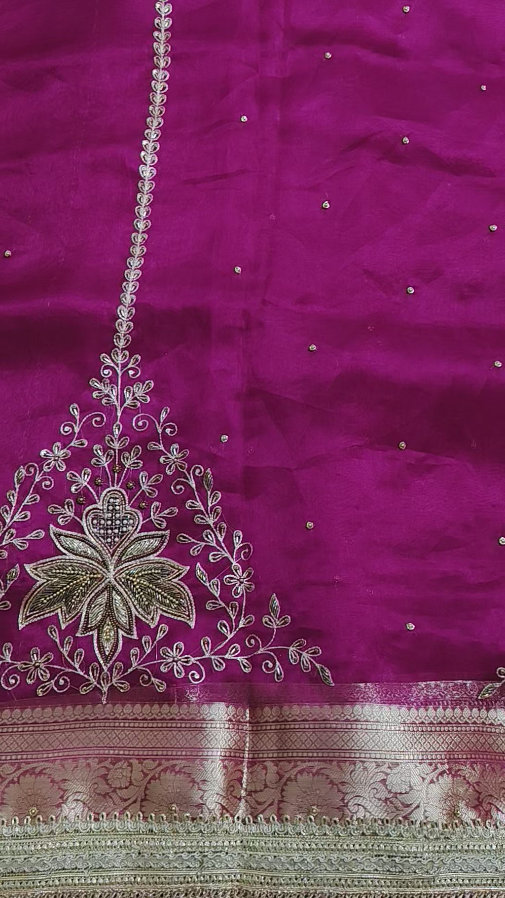 Pure banarasi Maharani tissue silk saree with hand embroidery
