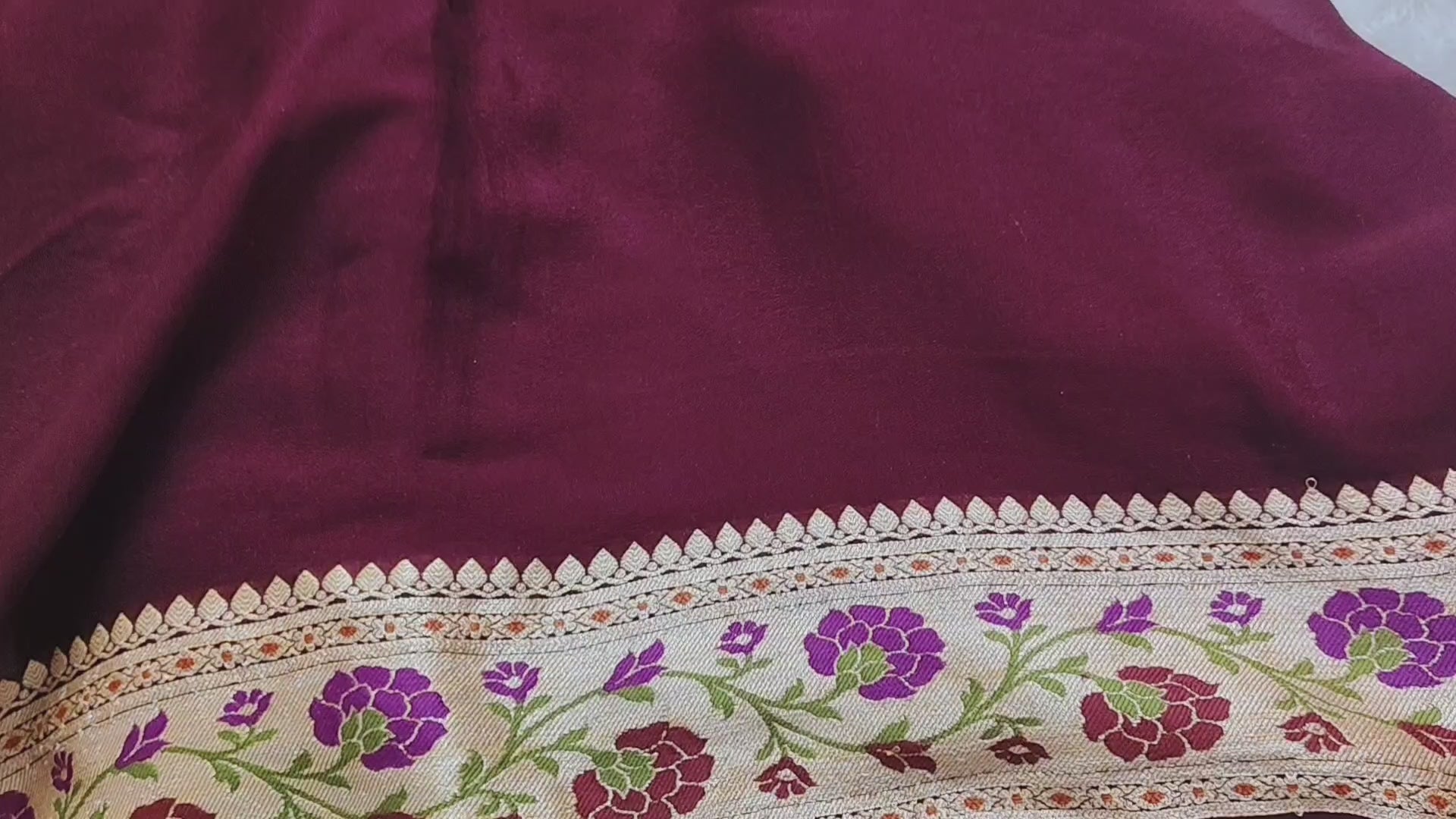 Pure Banarasi khaddi chiffon saree