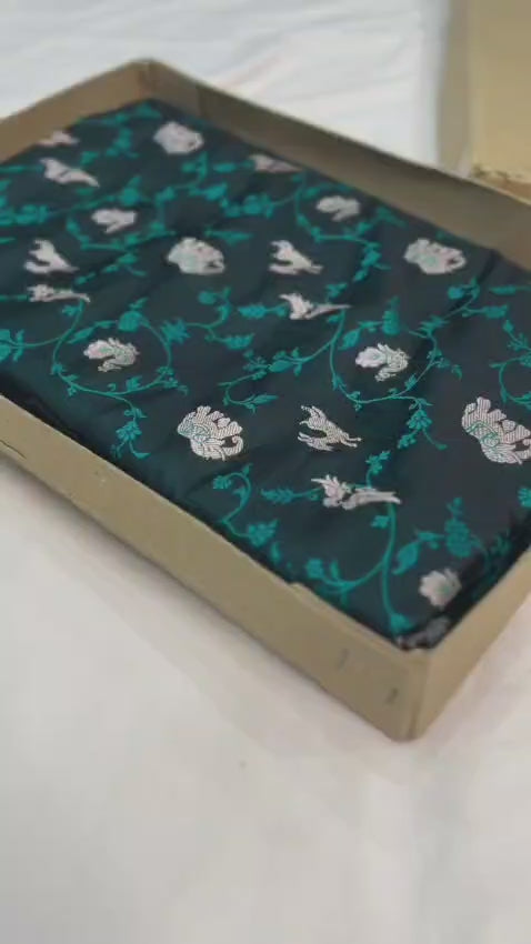 Banarasi mashru silk saree in shikargah pattern